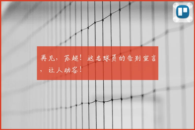 再见，苏超！这名球员的告别宣言，让人动容！